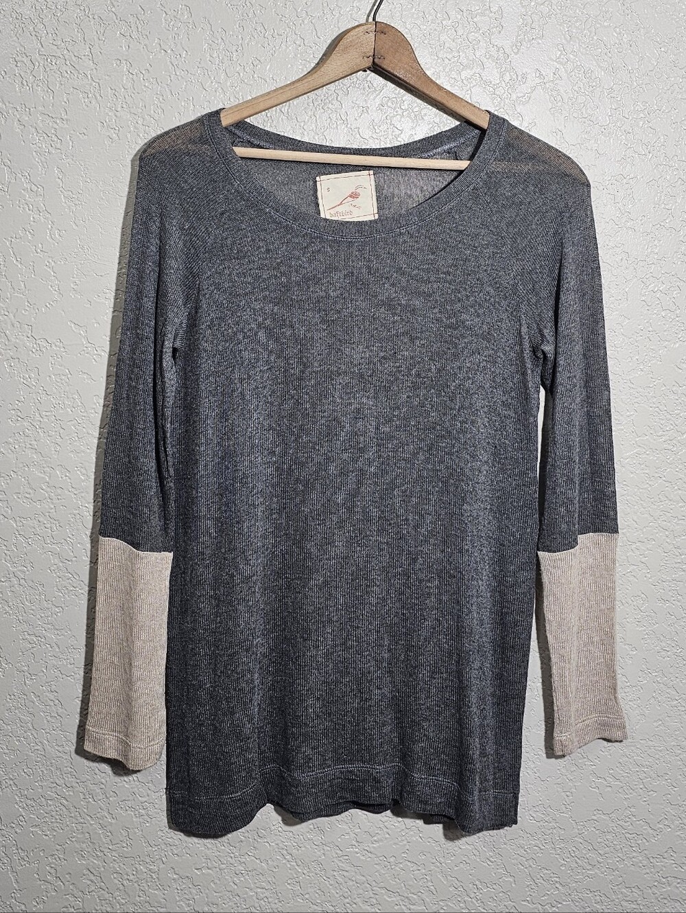 Anthro Daftbird Colorblock Semi-Sheer Light Sweater